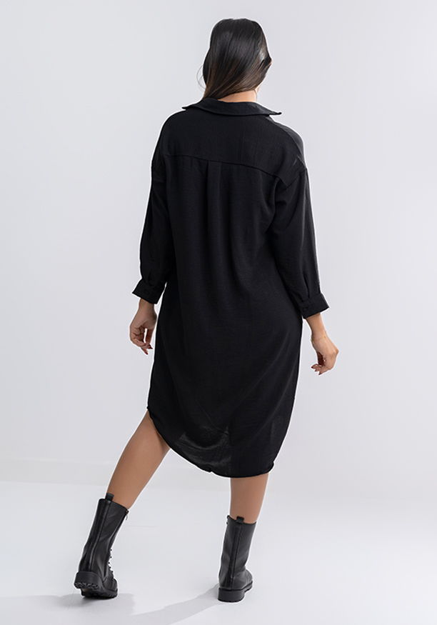 RUTH LONG SLEEVE BLACK DRESS